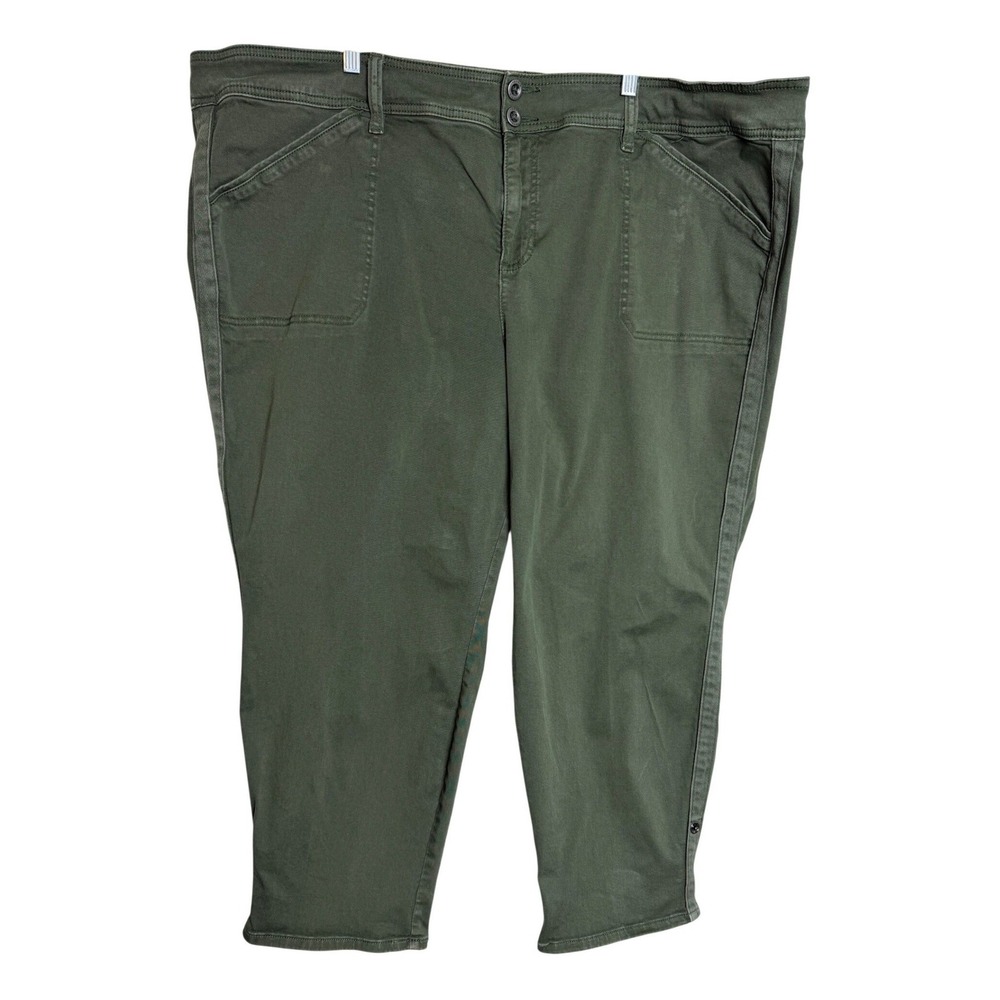 Torrid Utility Cropped Pants Women 28 Olive Green Stretch High Rise Gorpcore